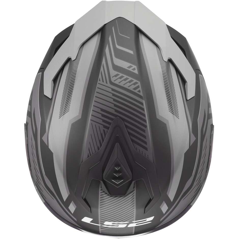LS2 FF817 CHALLENGER II DRAVIX Integralhelm für Motorradfahrer, Grau