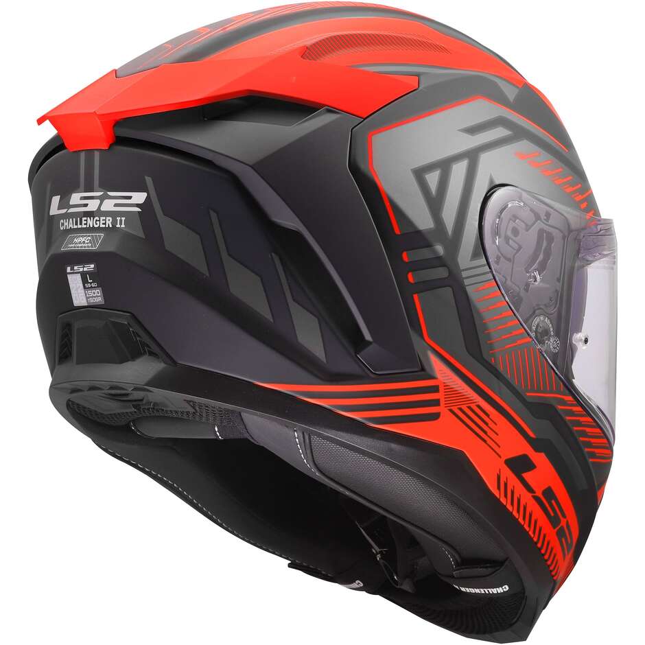 LS2 FF817 CHALLENGER II DRAVIX Integralhelm für Motorradfahrer, Rot