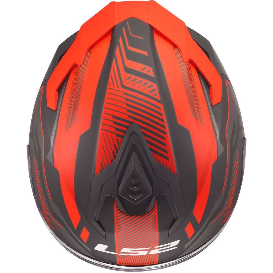 LS2 FF817 CHALLENGER II DRAVIX Integralhelm für Motorradfahrer, Rot
