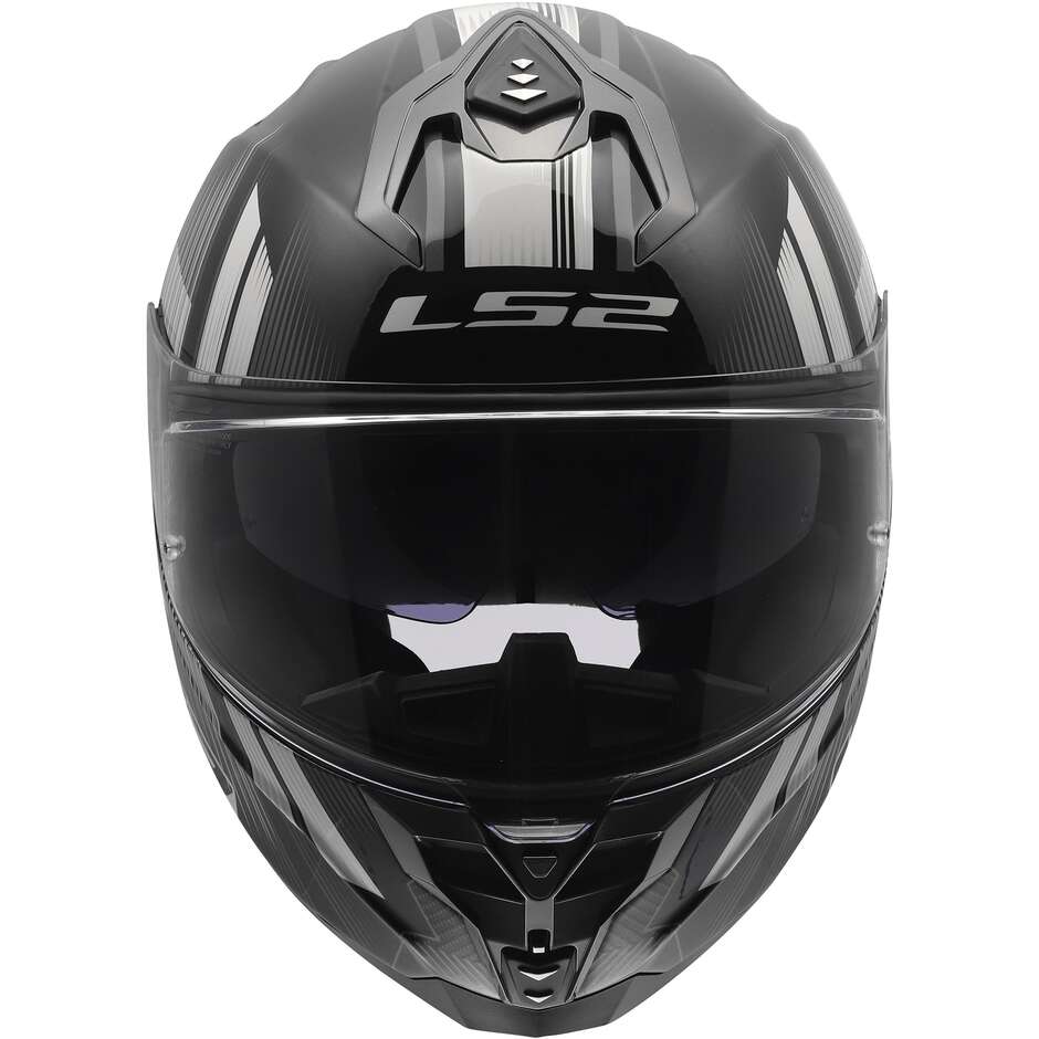 LS2 FF817 CHALLENGER II NITRO Integralhelm Motorrad Schwarz Grau