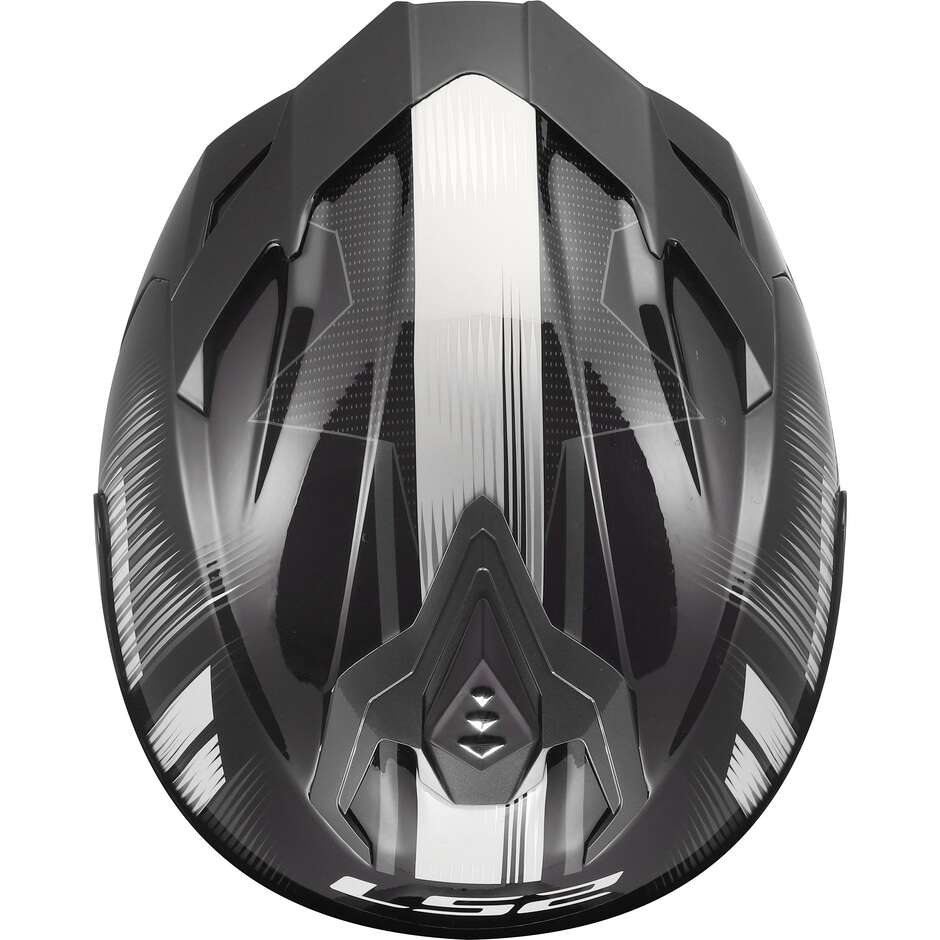 LS2 FF817 CHALLENGER II NITRO Integralhelm Motorrad Schwarz Grau