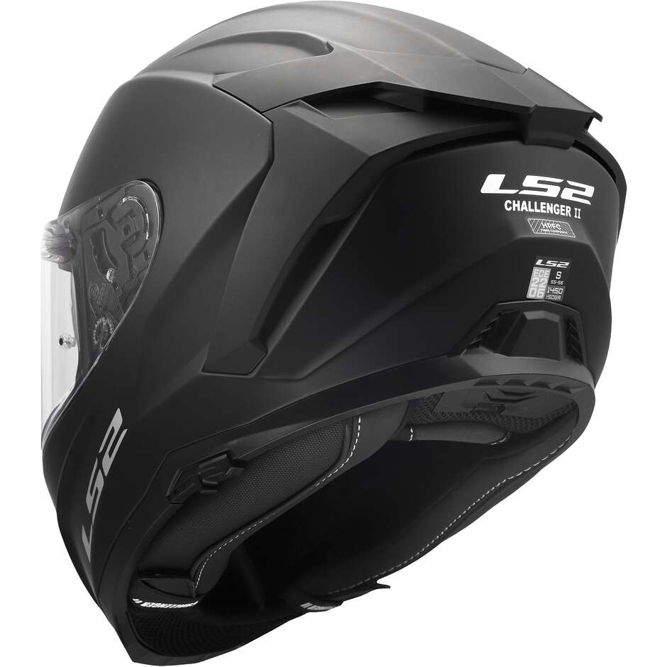 LS2 FF817 CHALLENGER II SOLID Full Face Motorcycle Helmet, Matte Black
