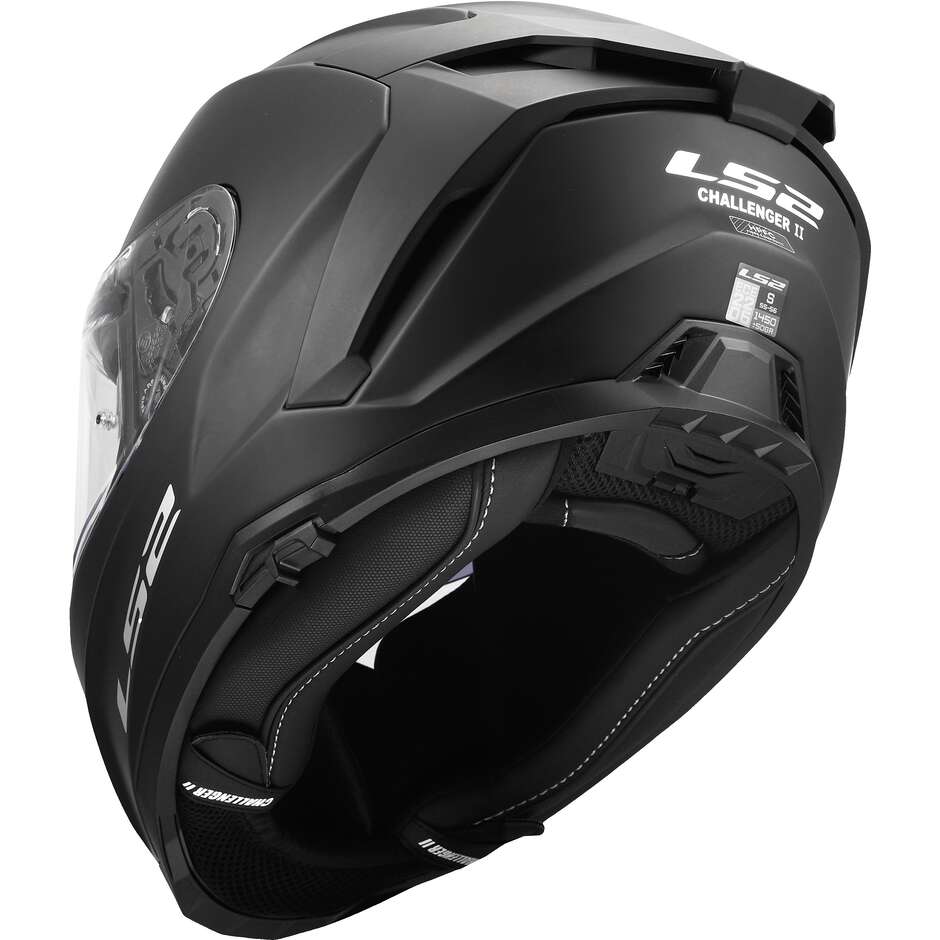 LS2 FF817 CHALLENGER II SOLID Full Face Motorcycle Helmet, Matte Black