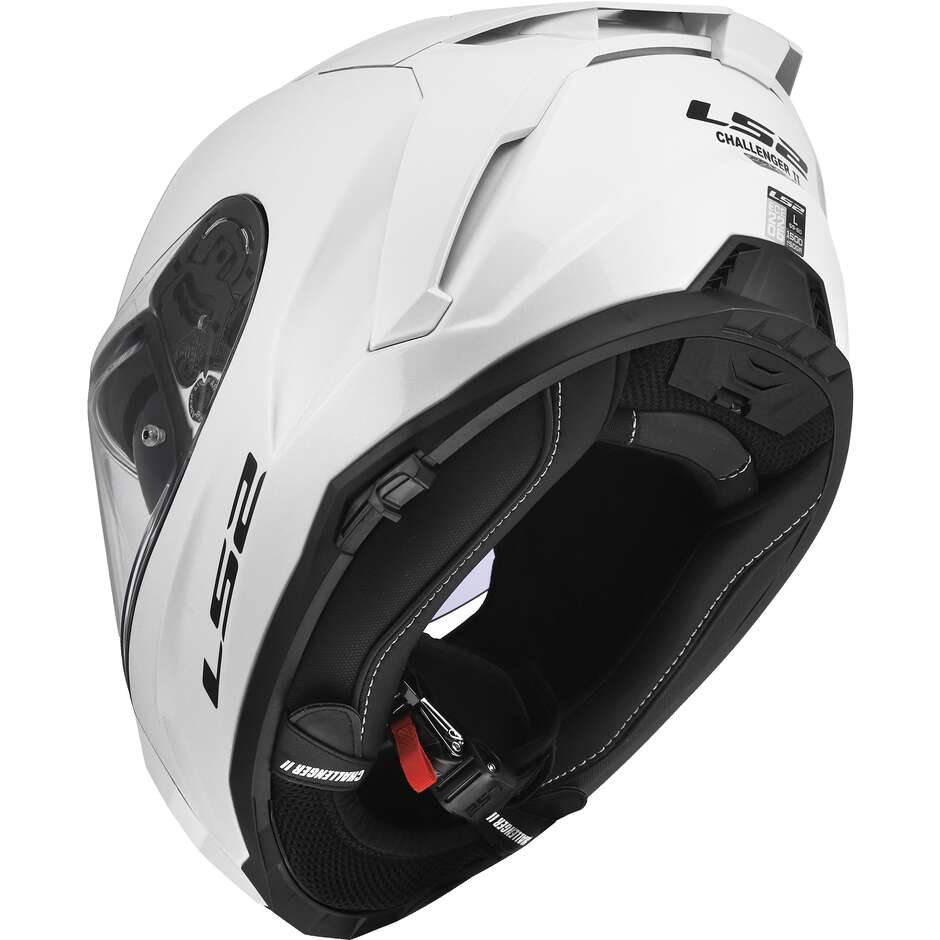 LS2 FF817 CHALLENGER II SOLID Integralhelm Motorrad Weiß