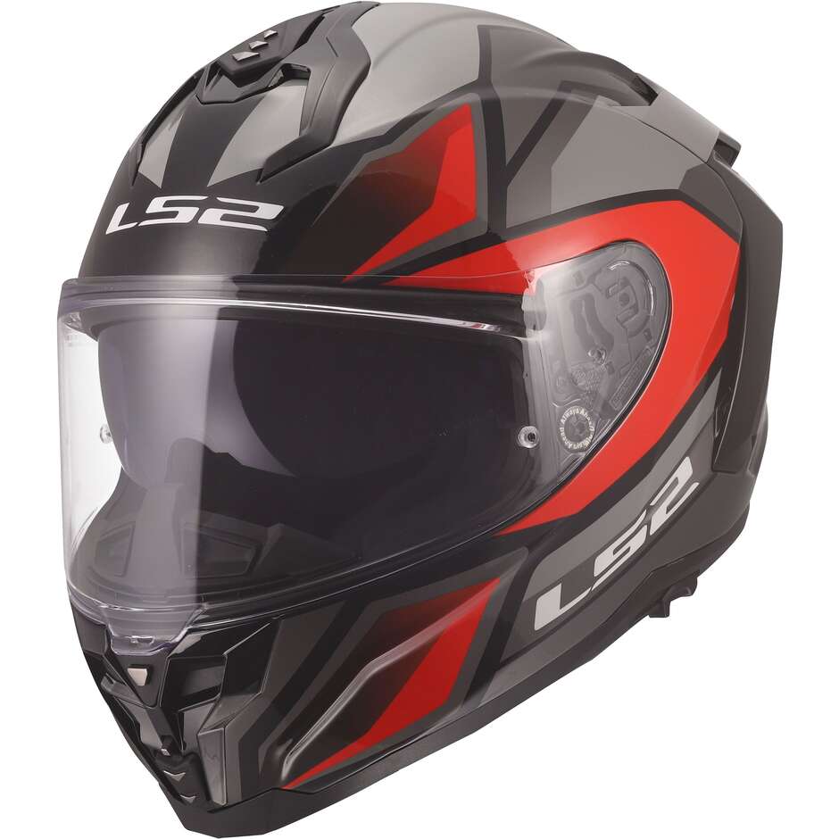LS2 FF817 CHALLENGER II VIPER Integralhelm Motorrad Grau Rot