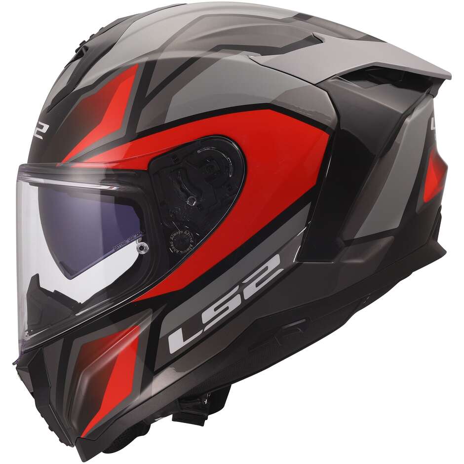 LS2 FF817 CHALLENGER II VIPER Integralhelm Motorrad Grau Rot