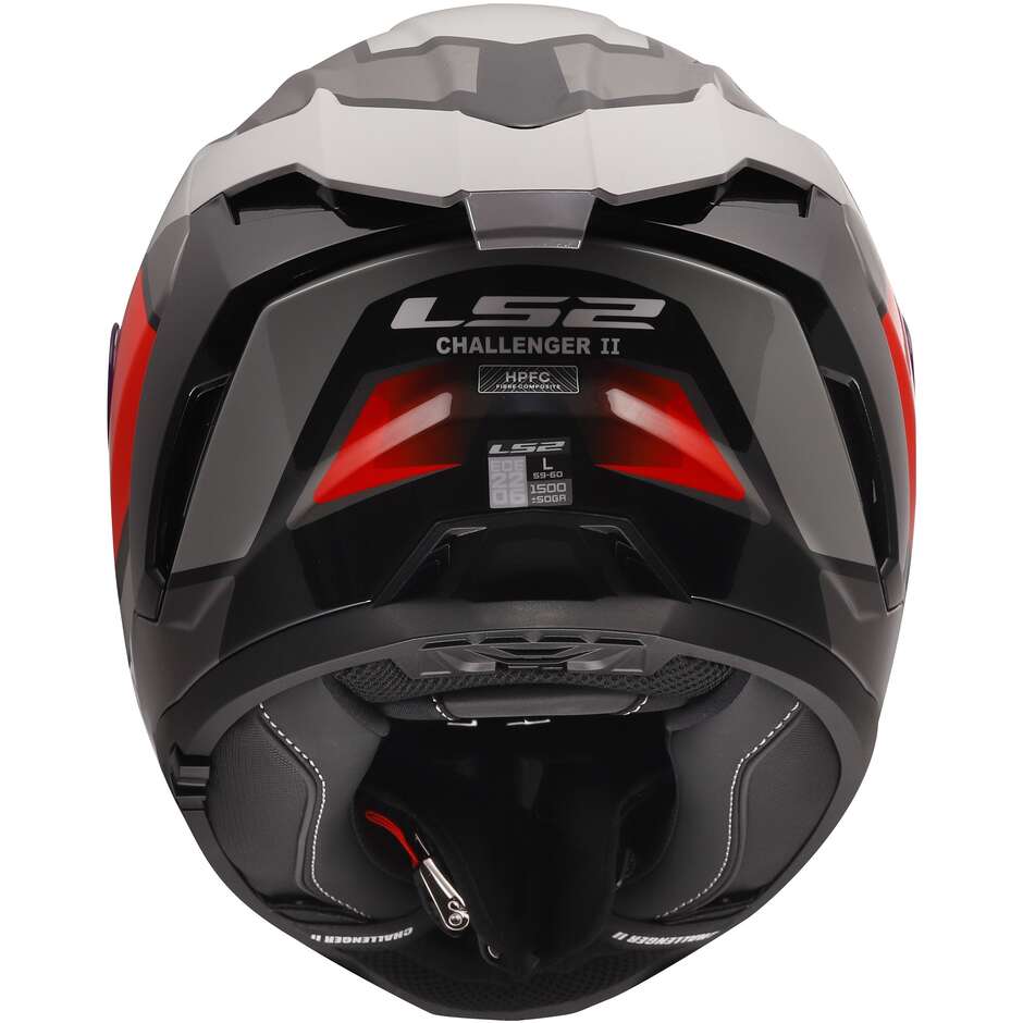 LS2 FF817 CHALLENGER II VIPER Integralhelm Motorrad Grau Rot