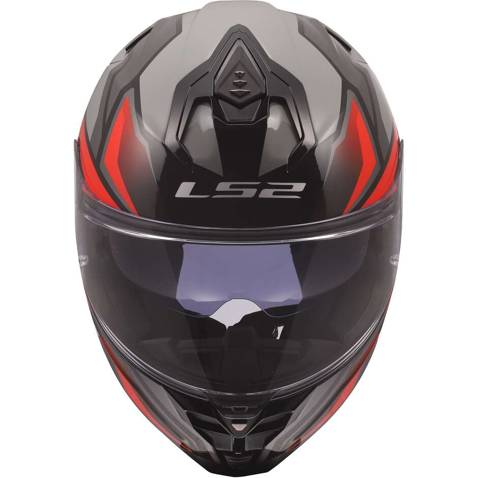 LS2 FF817 CHALLENGER II VIPER Integralhelm Motorrad Grau Rot