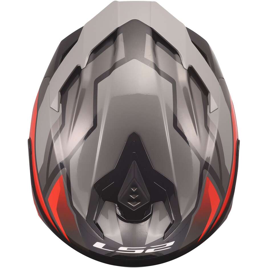 LS2 FF817 CHALLENGER II VIPER Integralhelm Motorrad Grau Rot