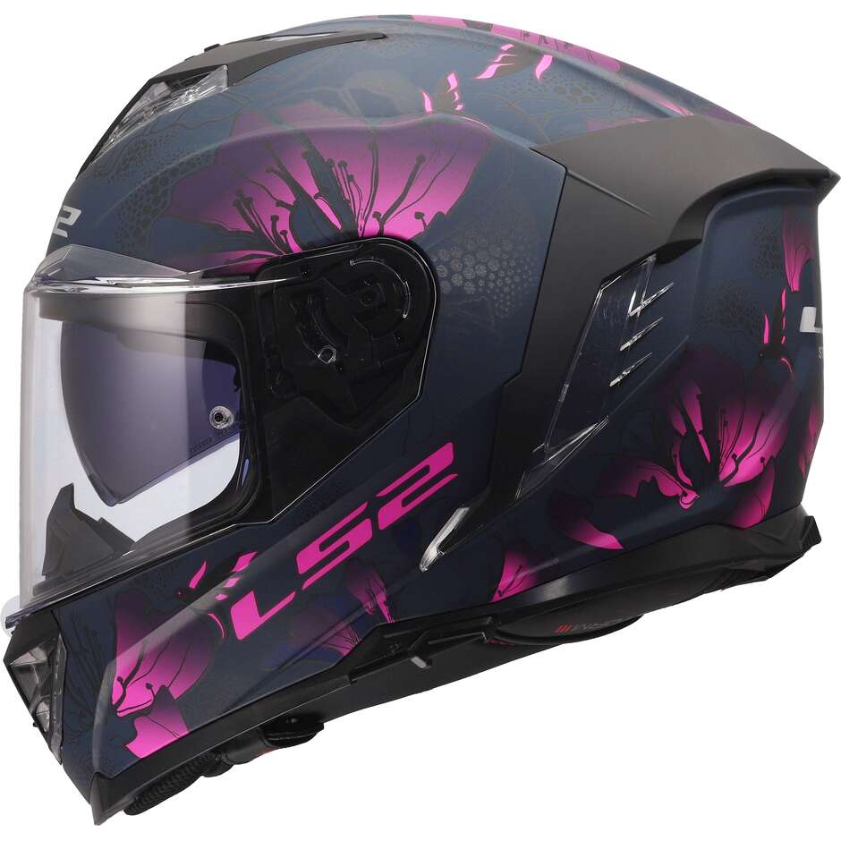 LS2 FF818 STORM III BURST Integralhelm Motorrad Schwarz Pink
