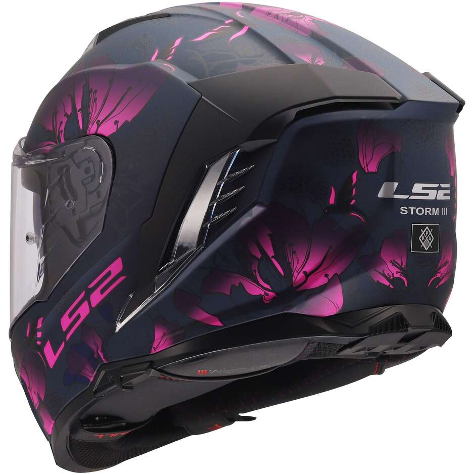 LS2 FF818 STORM III BURST Integralhelm Motorrad Schwarz Pink