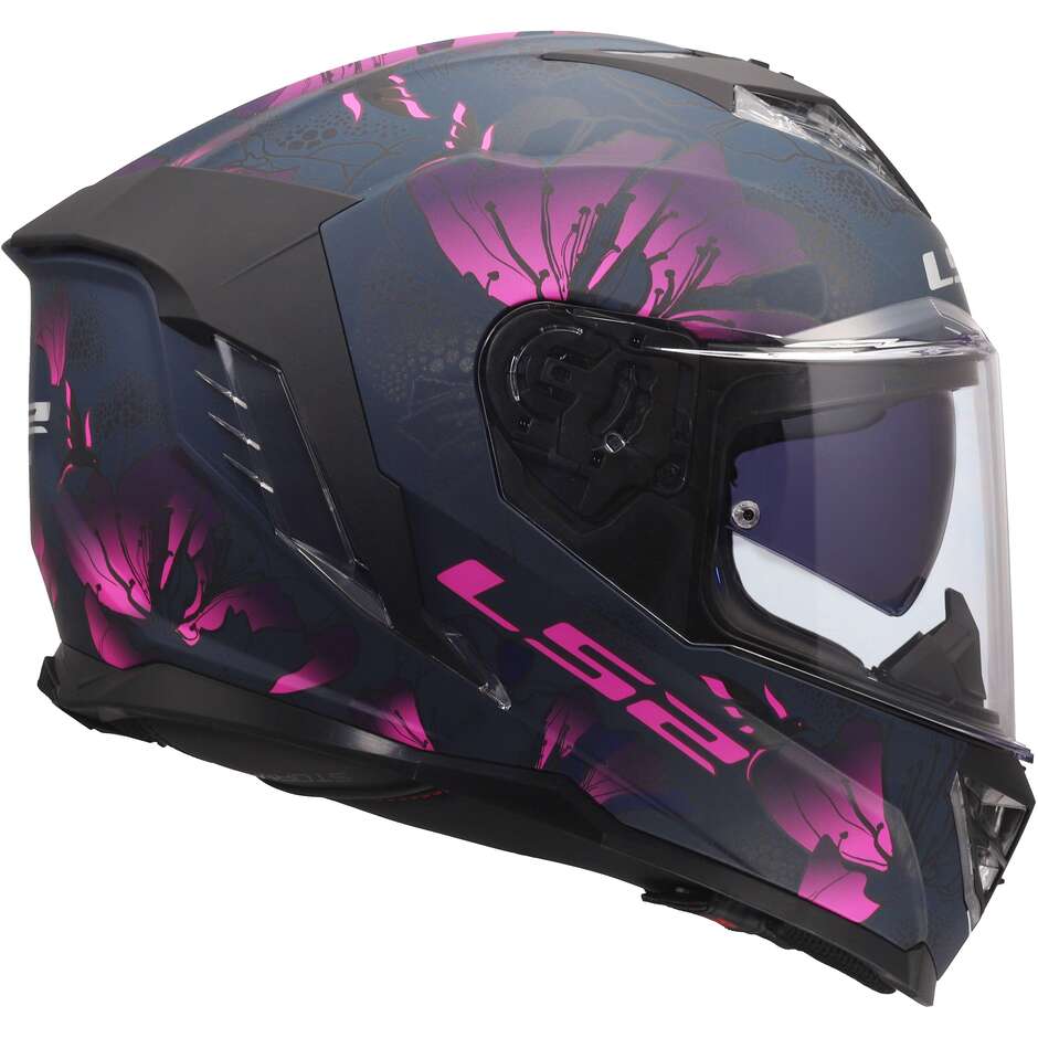 LS2 FF818 STORM III BURST Integralhelm Motorrad Schwarz Pink