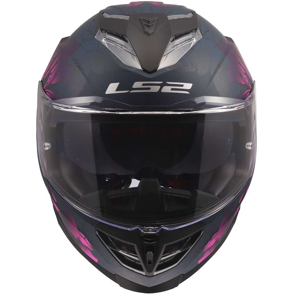 LS2 FF818 STORM III BURST Integralhelm Motorrad Schwarz Pink