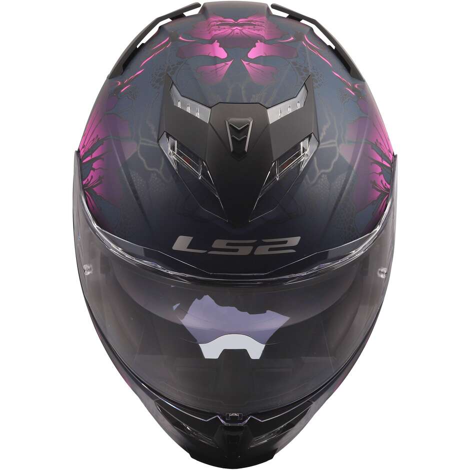 LS2 FF818 STORM III BURST Integralhelm Motorrad Schwarz Pink