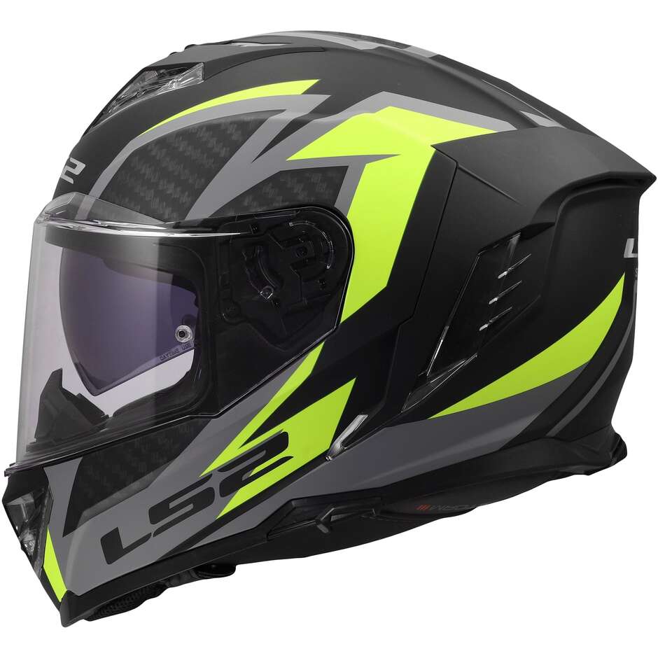 LS2 FF818 STORM III DYNAMO Full Face Motorcycle Helmet Black Fluorescent Yellow