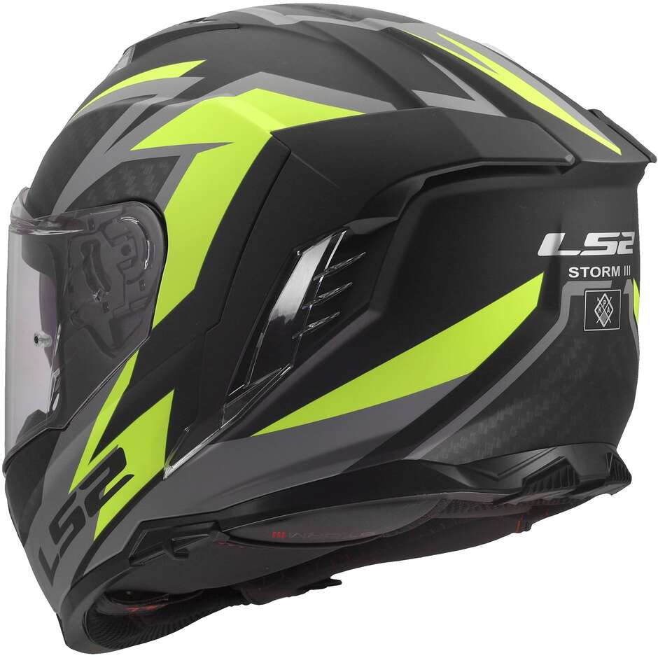 LS2 FF818 STORM III DYNAMO Full Face Motorcycle Helmet Black Fluorescent Yellow