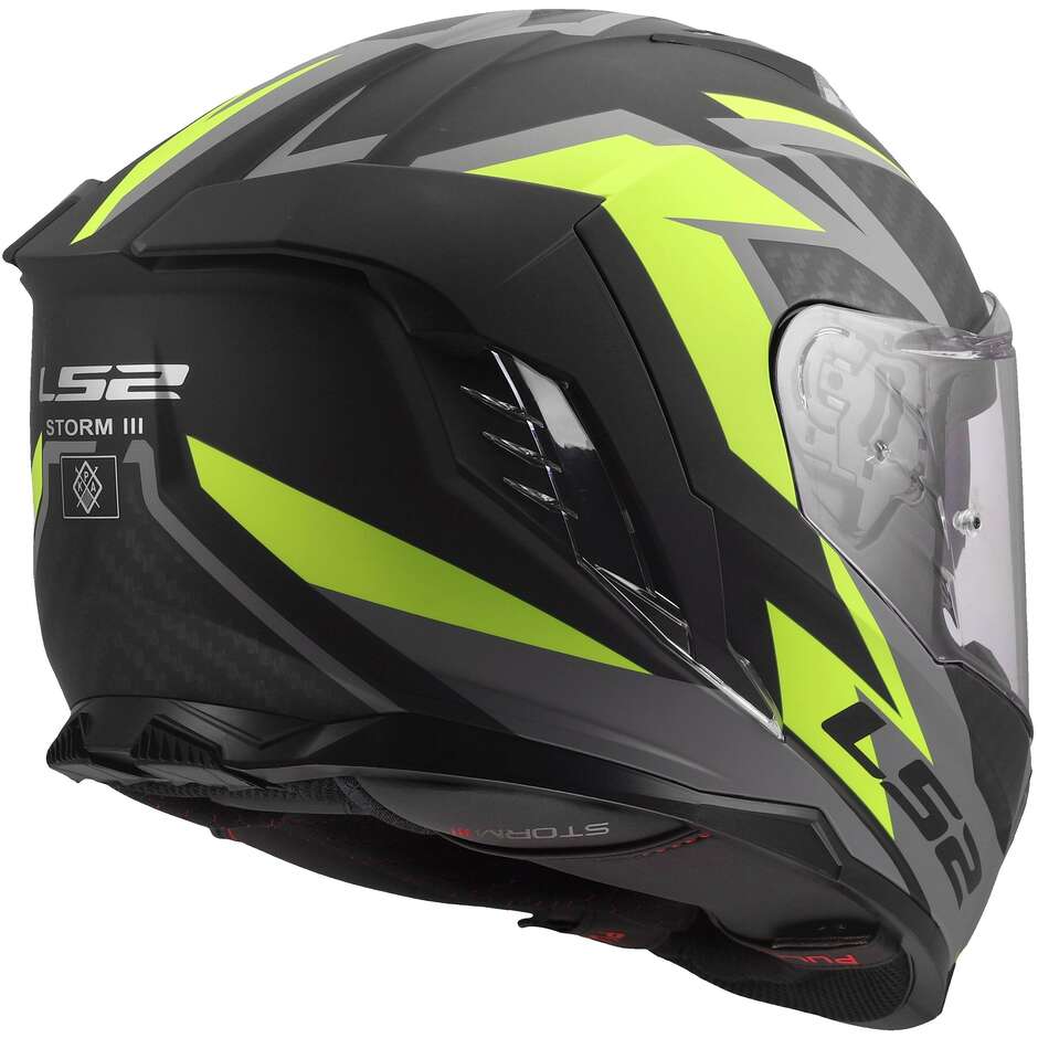 LS2 FF818 STORM III DYNAMO Full Face Motorcycle Helmet Black Fluorescent Yellow