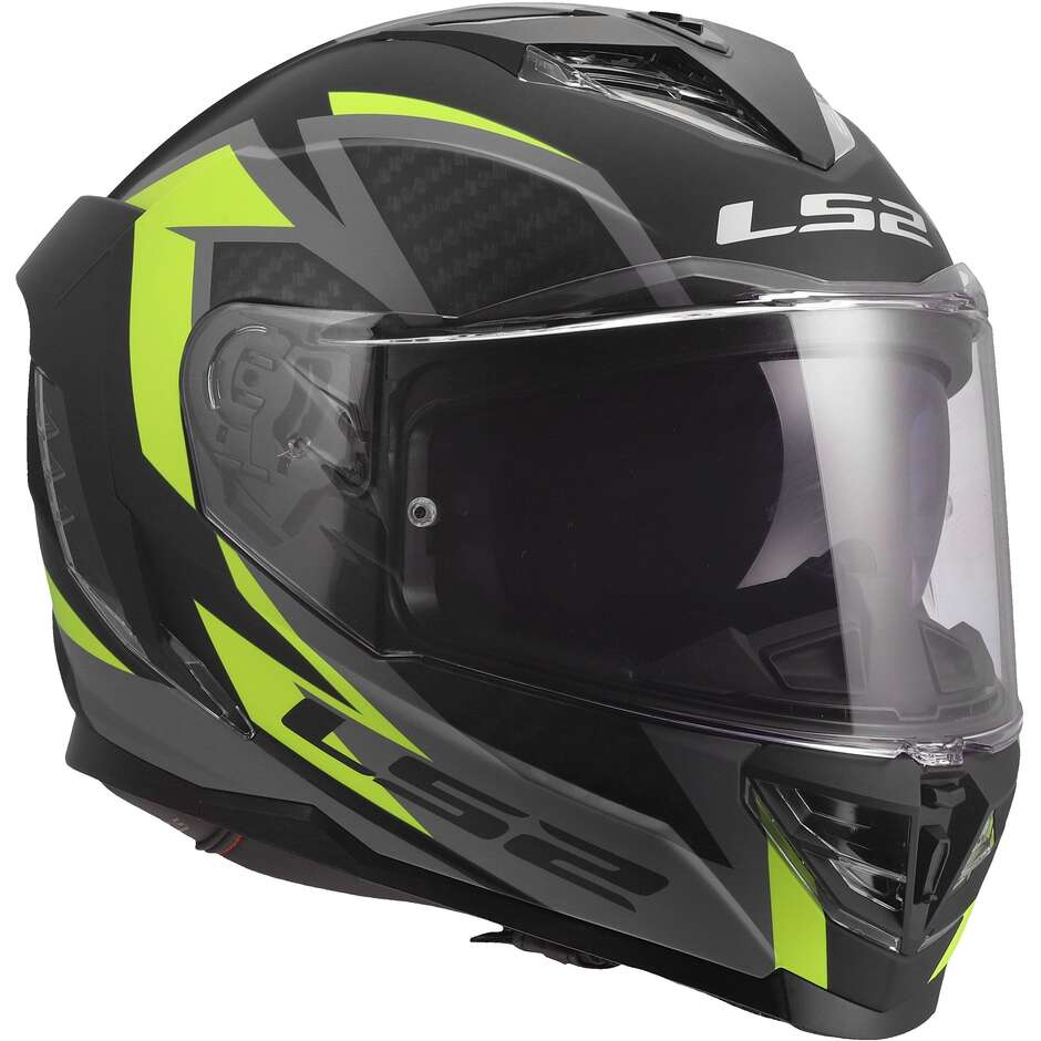 LS2 FF818 STORM III DYNAMO Full Face Motorcycle Helmet Black Fluorescent Yellow