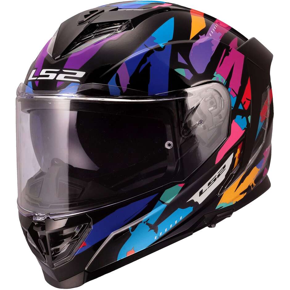 LS2 FF818 STORM III KAOS Full Face Motorcycle Helmet Black Purple Blue