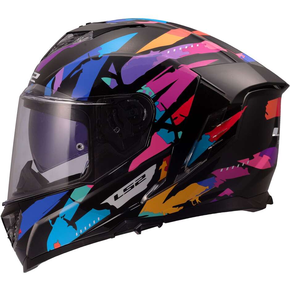 LS2 FF818 STORM III KAOS Full Face Motorcycle Helmet Black Purple Blue
