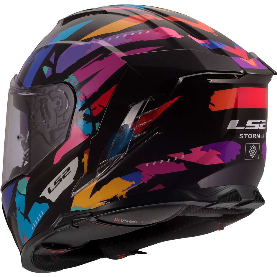 LS2 FF818 STORM III KAOS Full Face Motorcycle Helmet Black Purple Blue