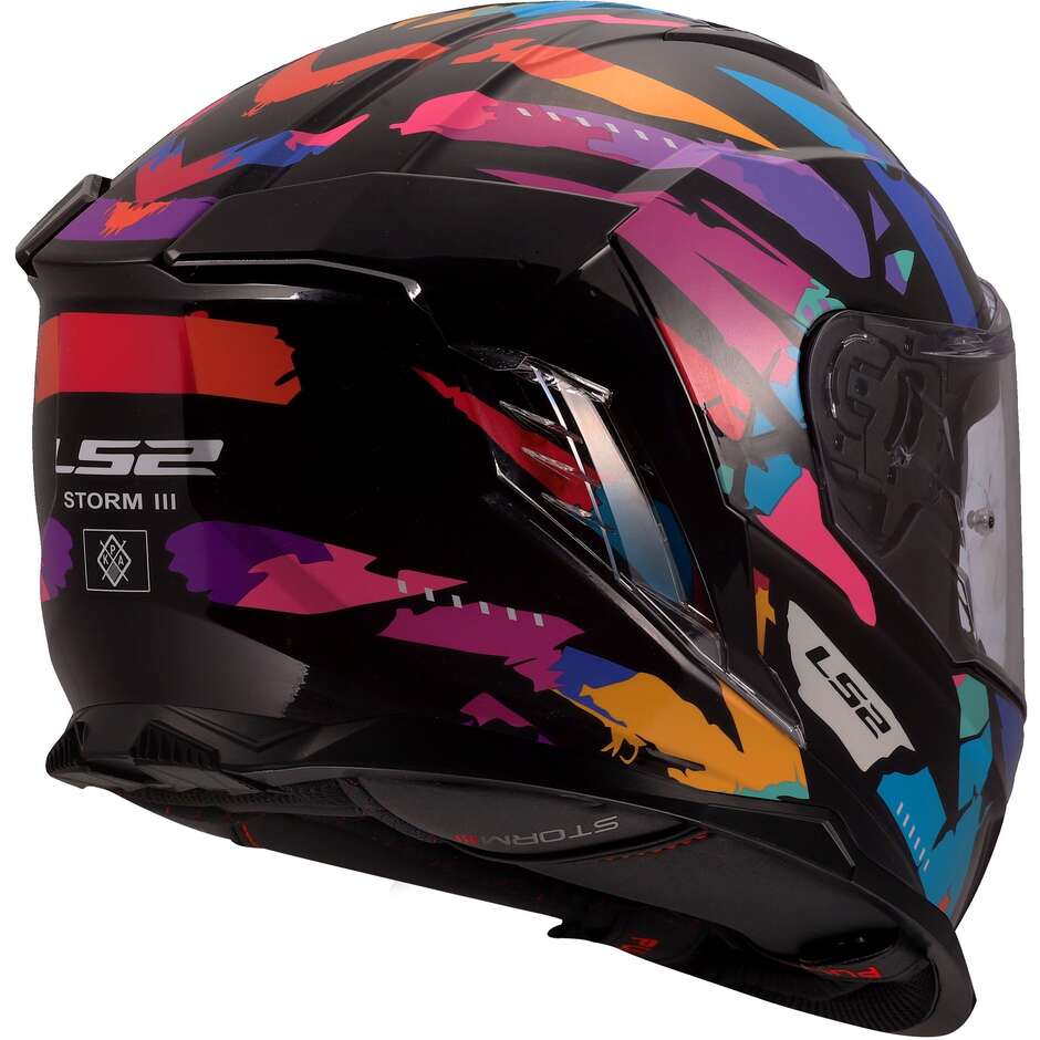 LS2 FF818 STORM III KAOS Full Face Motorcycle Helmet Black Purple Blue