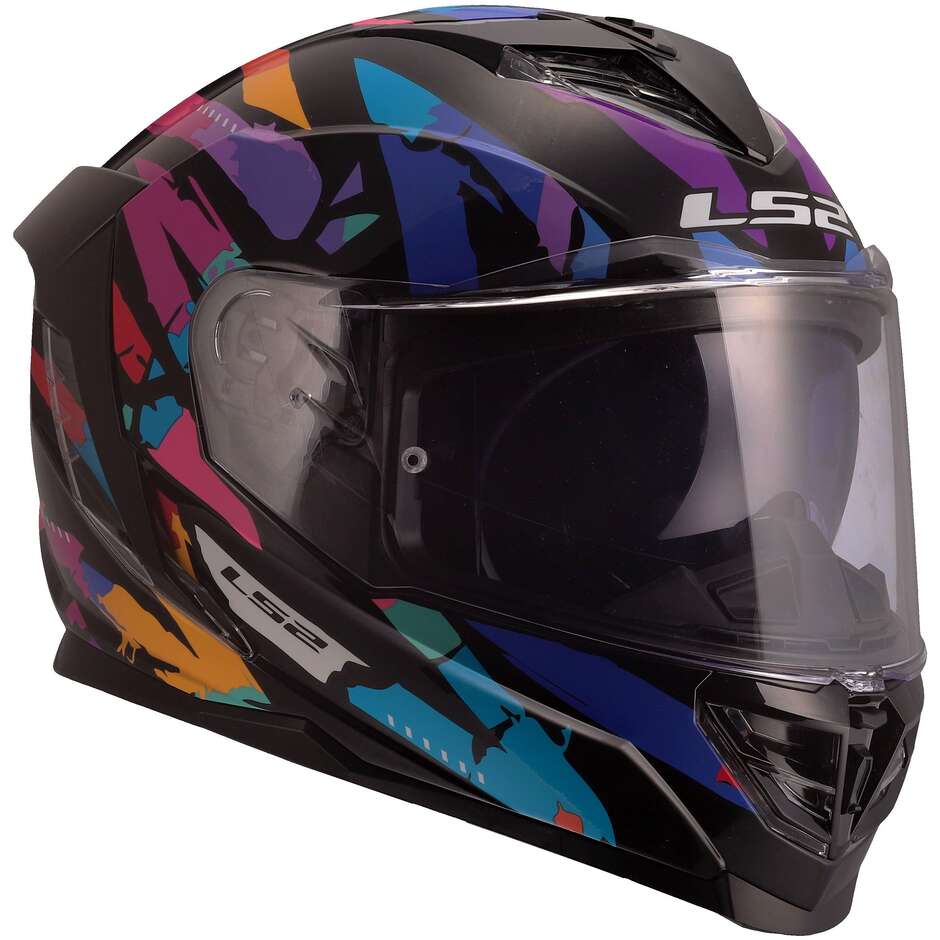 LS2 FF818 STORM III KAOS Full Face Motorcycle Helmet Black Purple Blue