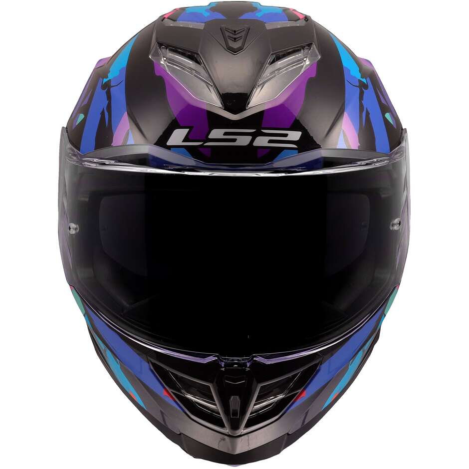 LS2 FF818 STORM III KAOS Full Face Motorcycle Helmet Black Purple Blue