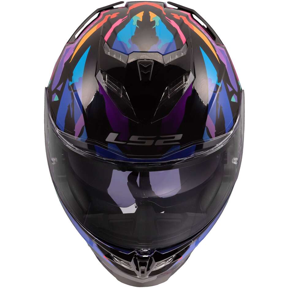 LS2 FF818 STORM III KAOS Full Face Motorcycle Helmet Black Purple Blue