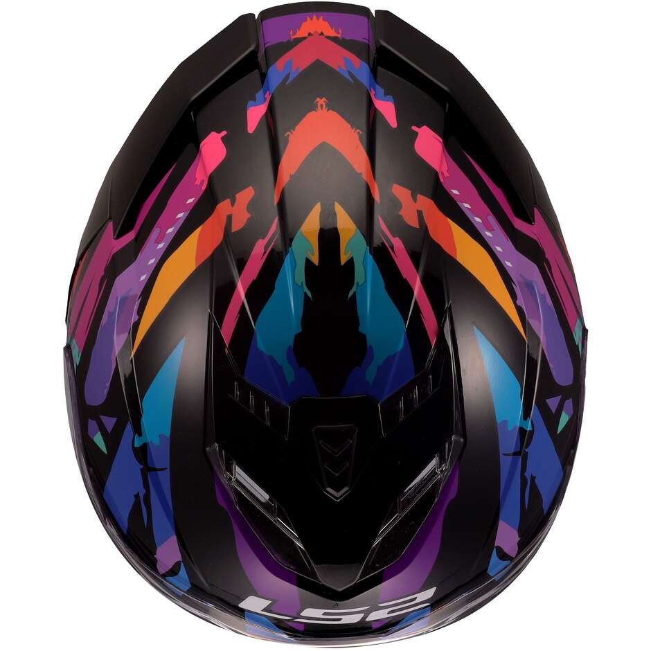 LS2 FF818 STORM III KAOS Full Face Motorcycle Helmet Black Purple Blue