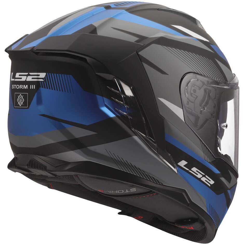 LS2 FF818 STORM III KOMAI Full Face Motorcycle Helmet Black Blue
