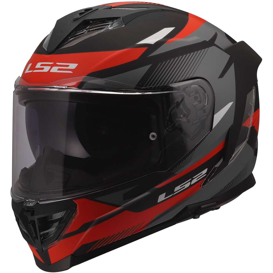 LS2 FF818 STORM III KOMAI Integralhelm Motorrad Schwarz Rot