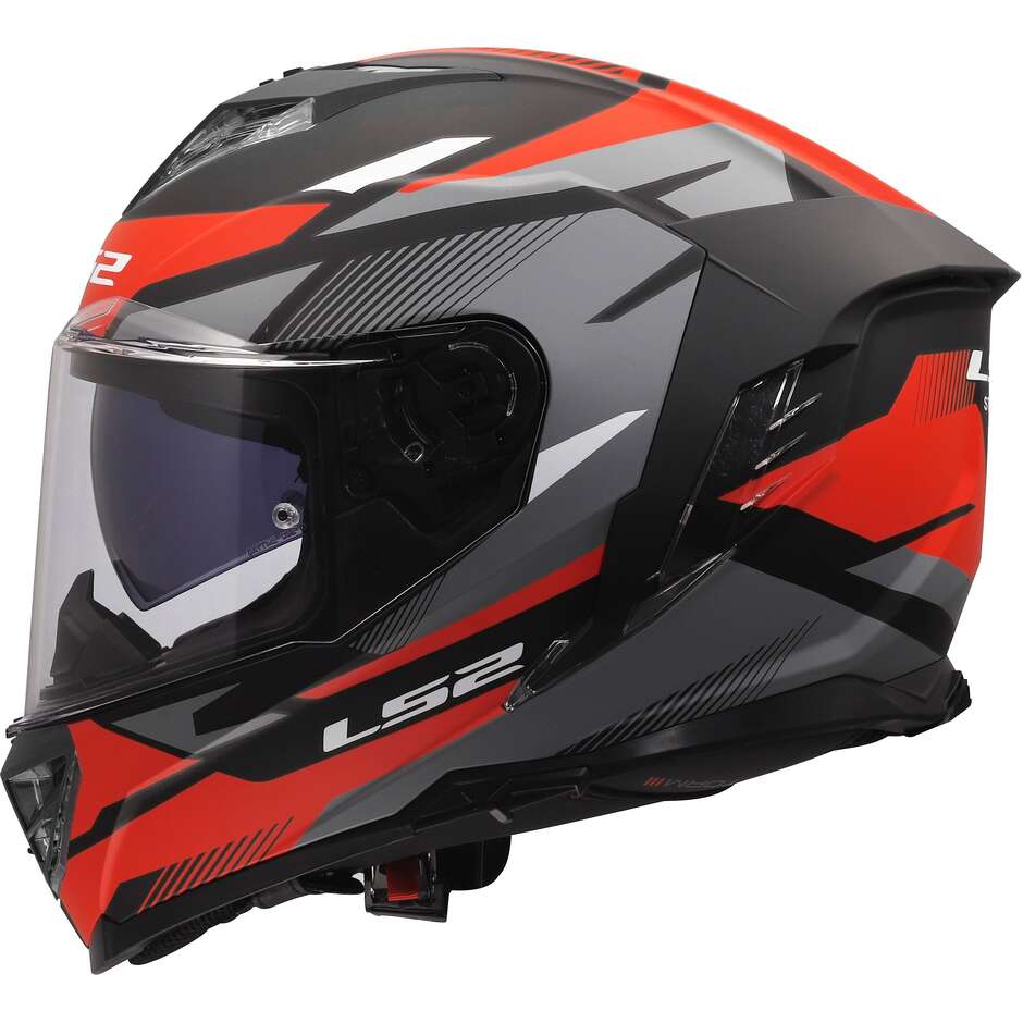 LS2 FF818 STORM III KOMAI Integralhelm Motorrad Schwarz Rot