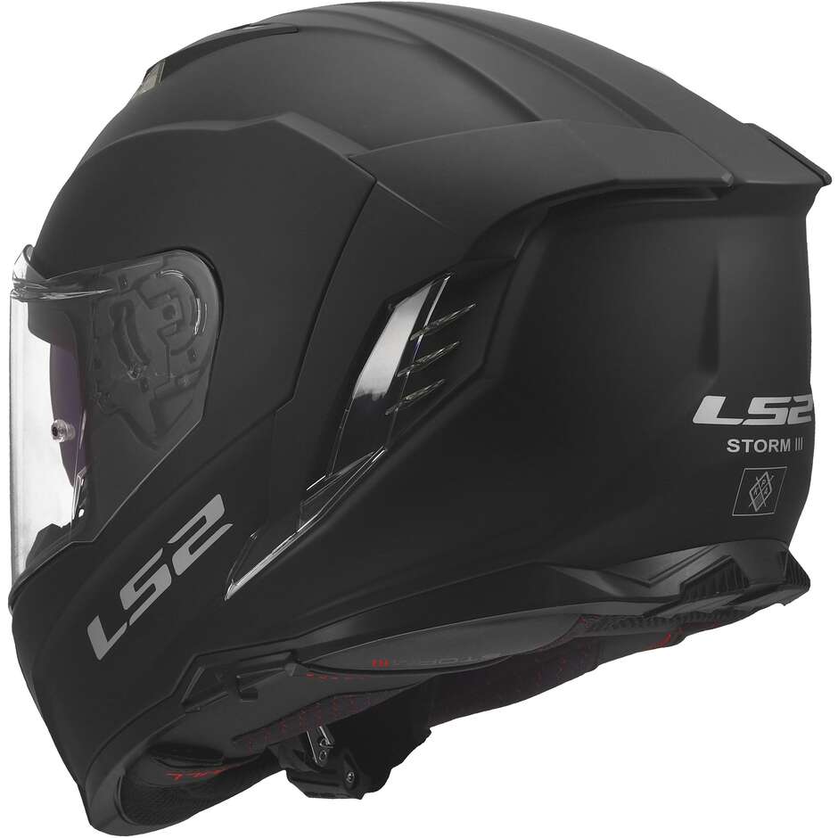 LS2 FF818 STORM III SOLID Integralhelm für Motorradfahrer, Mattschwarz