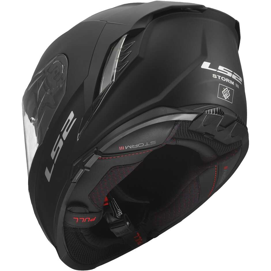 LS2 FF818 STORM III SOLID Integralhelm für Motorradfahrer, Mattschwarz