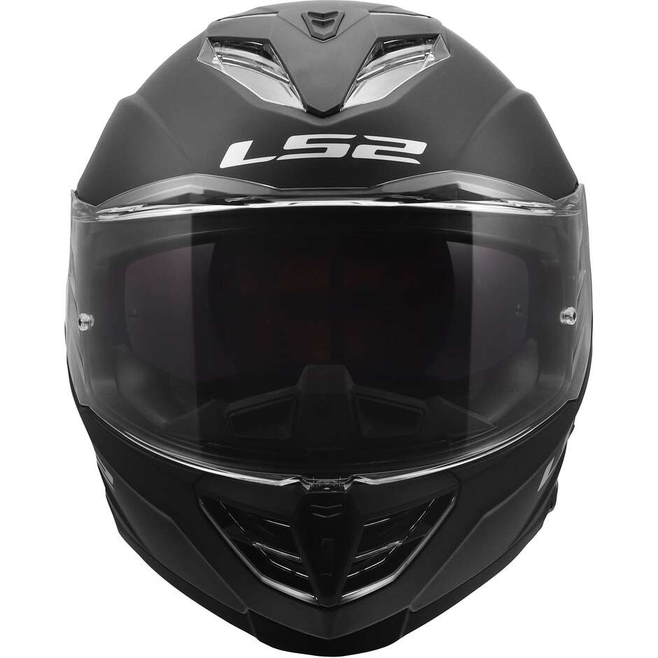 LS2 FF818 STORM III SOLID Integralhelm für Motorradfahrer, Mattschwarz