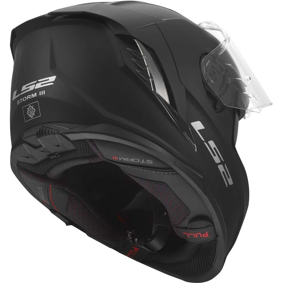 LS2 FF818 STORM III SOLID Integralhelm für Motorradfahrer, Mattschwarz