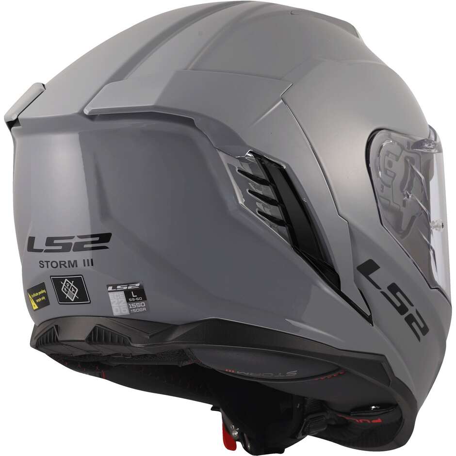 LS2 FF818 STORM III SOLID NARDO Full Face Motorcycle Helmet Grey