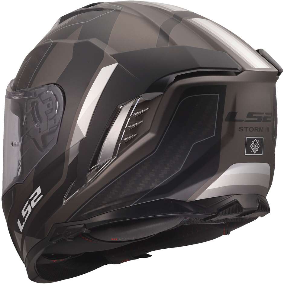 LS2 FF818 STORM III SPORTY Full Face Motorcycle Helmet Black Grey