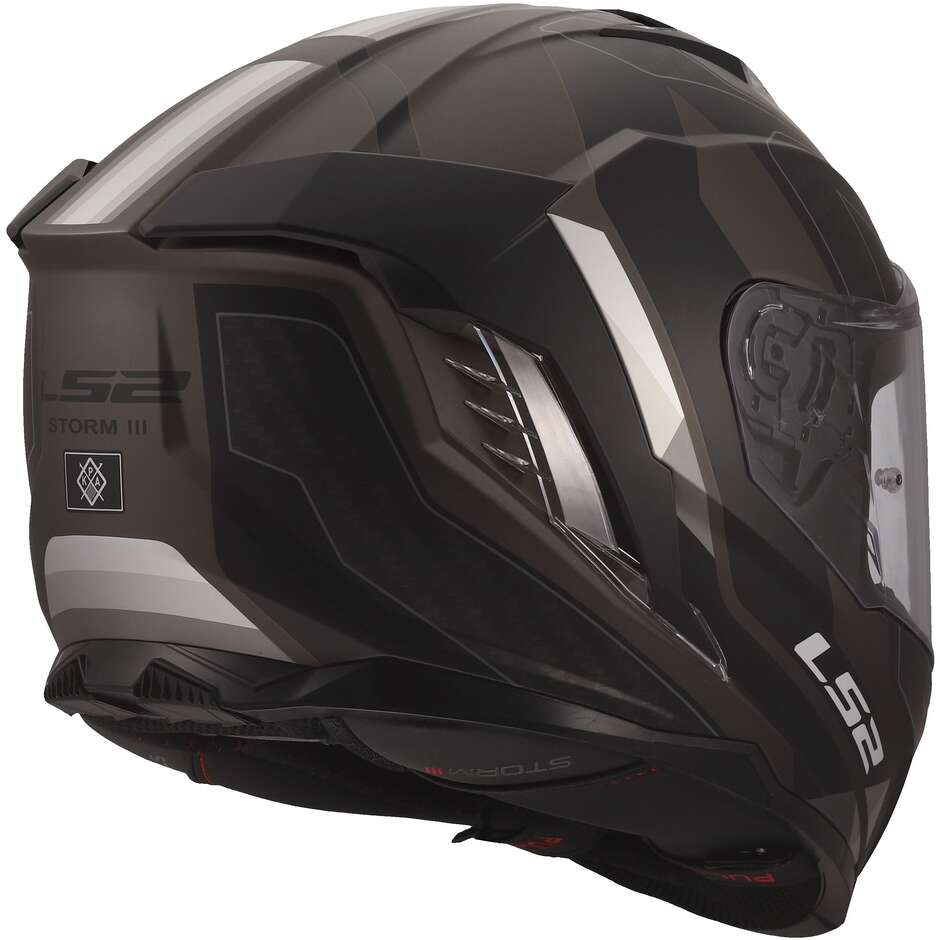 LS2 FF818 STORM III SPORTY Full Face Motorcycle Helmet Black Grey