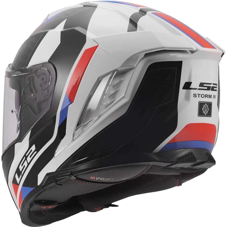 LS2 FF818 STORM III SPORTY Full Face Motorcycle Helmet White Blue Red