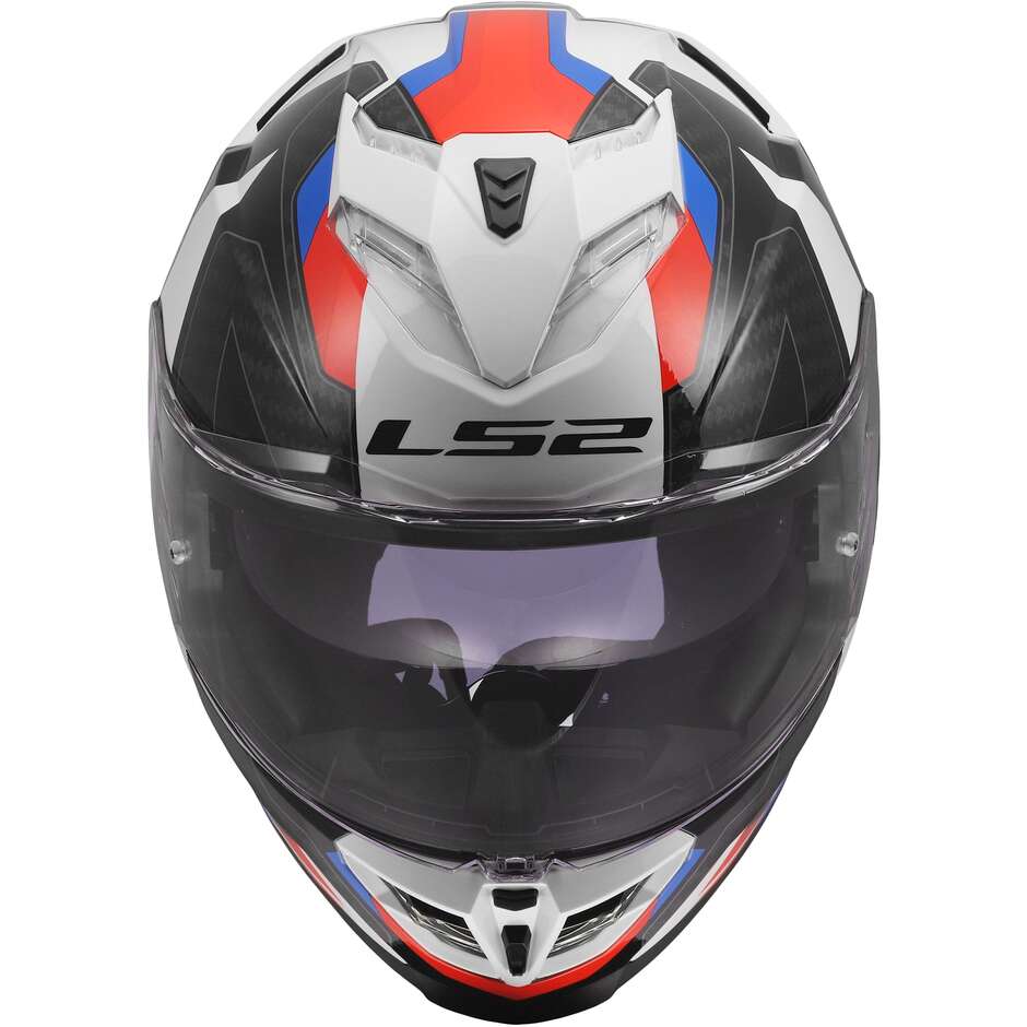 LS2 FF818 STORM III SPORTY Full Face Motorcycle Helmet White Blue Red