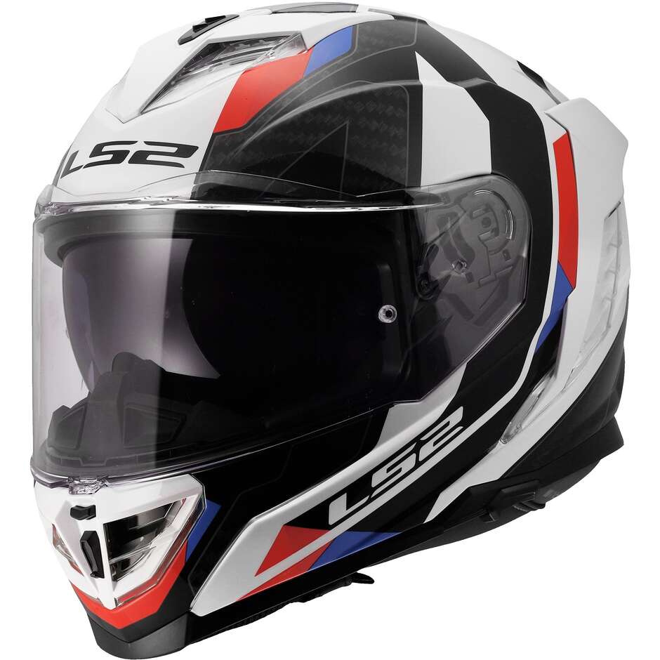 LS2 FF818 STORM III SPORTY Integralhelm Motorrad Weiß Blau Rot