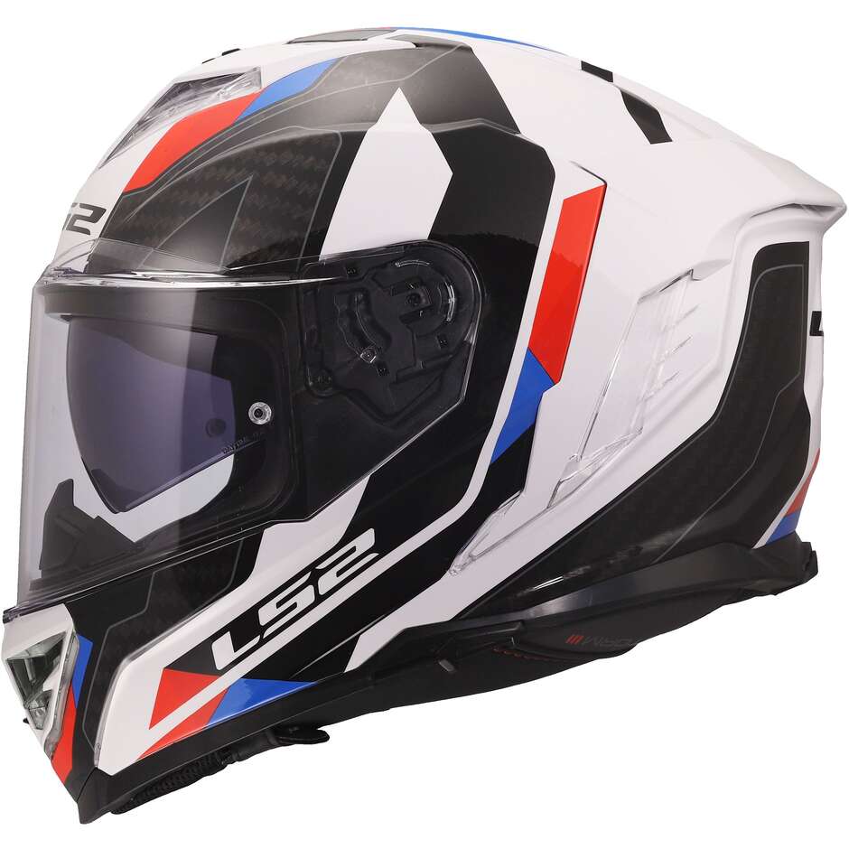 LS2 FF818 STORM III SPORTY Integralhelm Motorrad Weiß Blau Rot