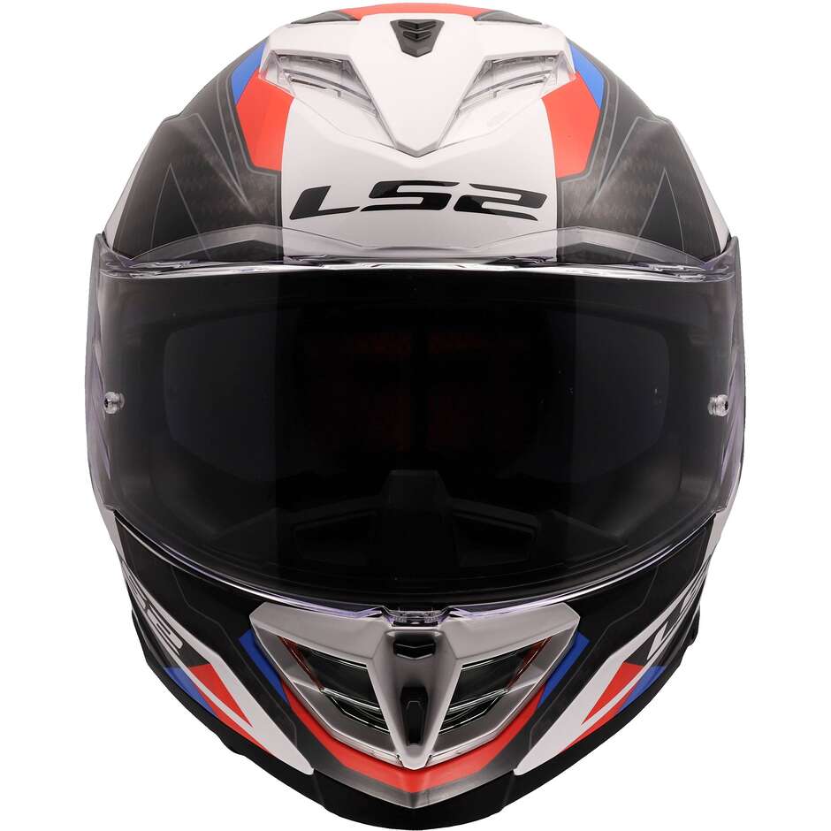 LS2 FF818 STORM III SPORTY Integralhelm Motorrad Weiß Blau Rot