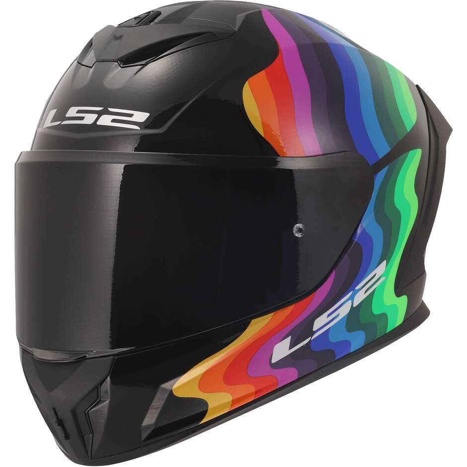 LS2 FF820 RAPID III FLOW Integralhelm für Motorradfahrer, Schwarz/Multi