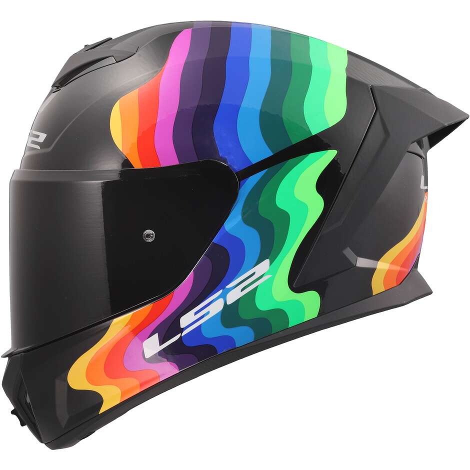 LS2 FF820 RAPID III FLOW Integralhelm für Motorradfahrer, Schwarz/Multi