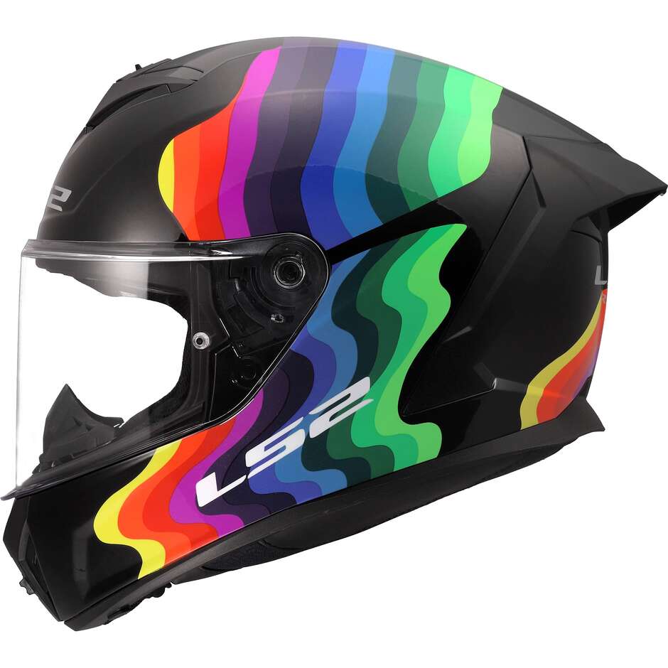 LS2 FF820 RAPID III FLOW Integralhelm für Motorradfahrer, Schwarz/Multi