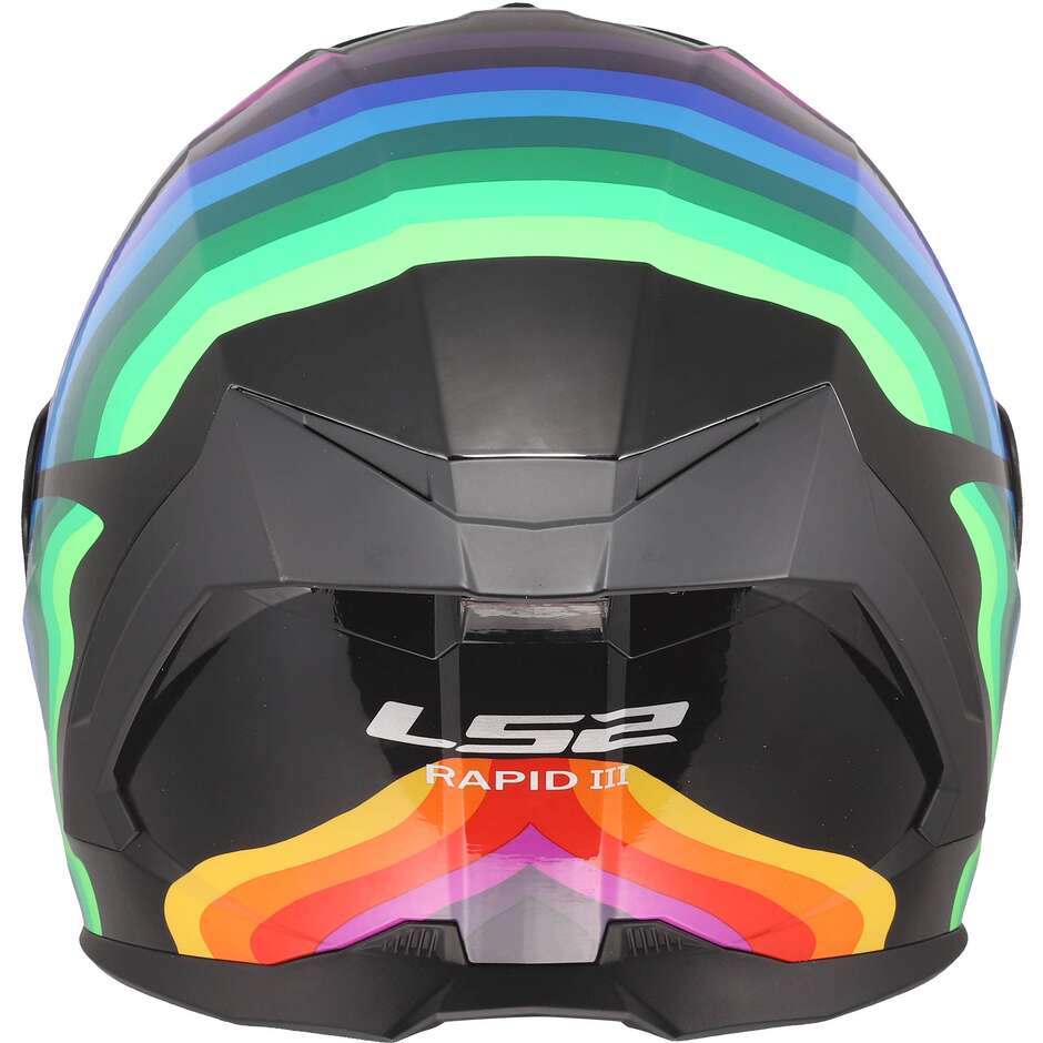 LS2 FF820 RAPID III FLOW Integralhelm für Motorradfahrer, Schwarz/Multi
