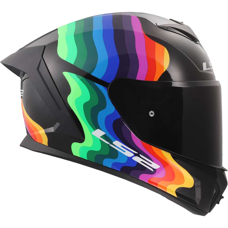 LS2 FF820 RAPID III FLOW Integralhelm für Motorradfahrer, Schwarz/Multi